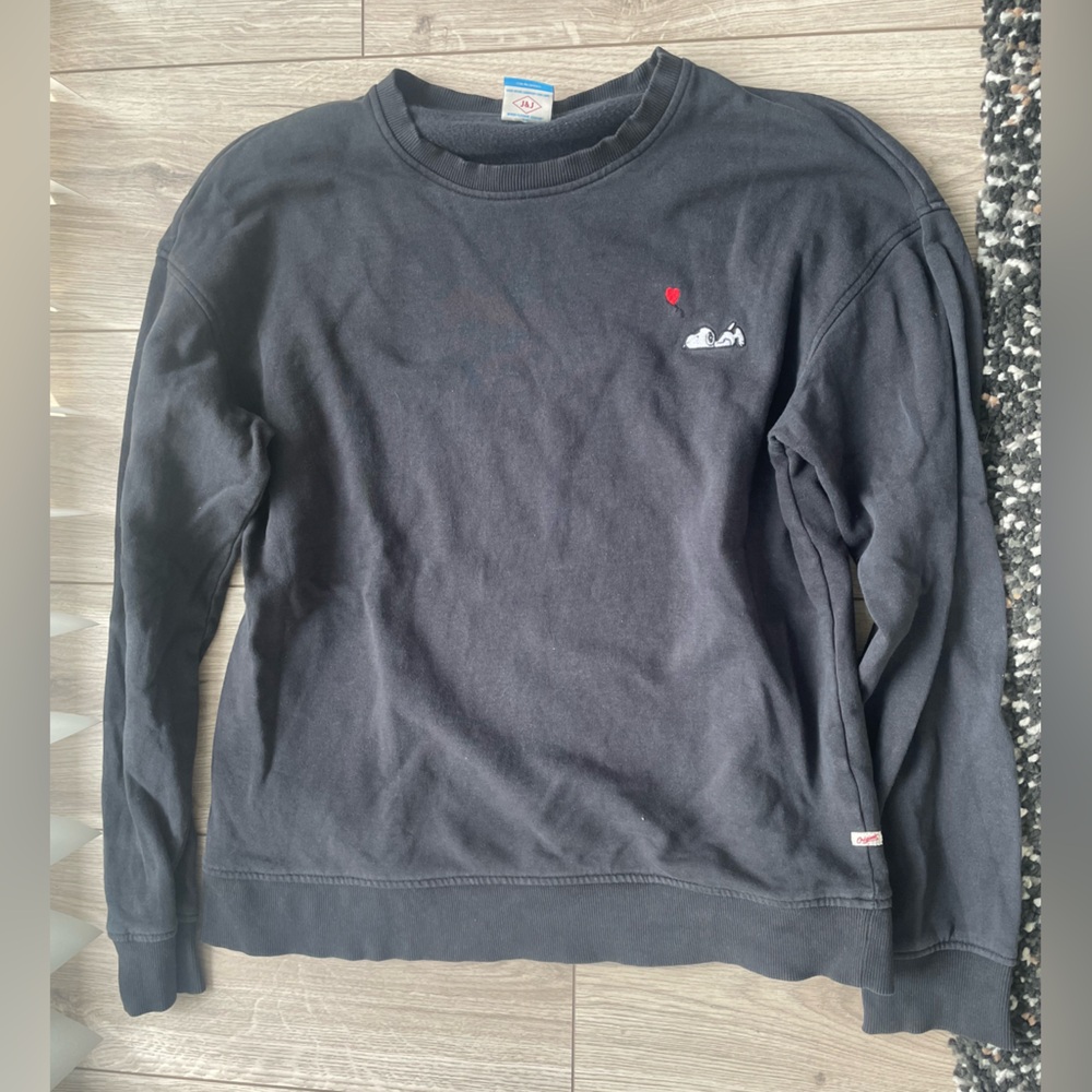 Jack and Jones Black Crewneck Sweater with Snoopy